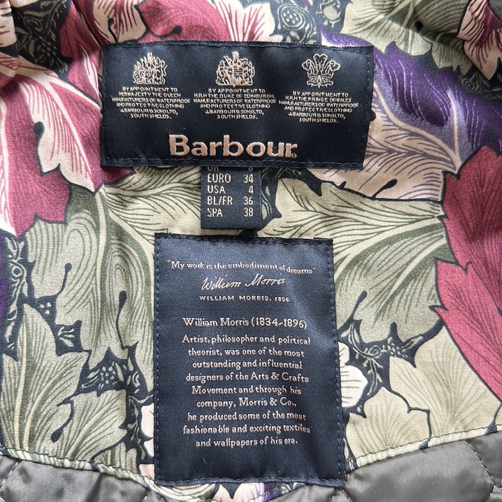 COPY - Barbour quilled jacket, William Morris limited edition. - Picture 3 of 5
